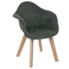 Chaise à Accoudoirs Pour Enfant En Velours Vert Kaki Côtelé H 56 Cm