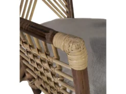 Fauteuil En Rotin Marron Et Polyester Beige -Meubles Soldes Magasin chaise 9251897