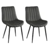 CAROLANN - Lot De 2 Chaises Grises Métal Et PVC