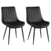 CAROLANN - Lot De 2 Chaises Noires Métal Et PVC