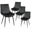 CAROLANN - Lot De 4 Chaises Noires Métal Et PVC