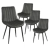 CAROLANN - Lot De 4 Chaises Grises Métal Et PVC