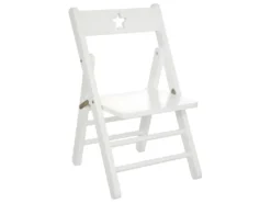Chaise Pliante Pour Enfant En Bois Blanc H 51.9 Cm