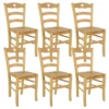 NAPLES - Lot De 6 Chaises Naturelles Et Assises En Bois