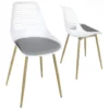 Lot De 2 Chaises De Cuisine Retro (Blanc Gris) GEOS