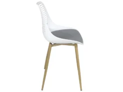 Lot De 2 Chaises De Cuisine Retro (Blanc Gris) GEOS -Meubles Soldes Magasin chaise 9524997