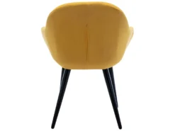 CANCUN - Chaise Scandinave Tissu Curry Pieds Métal Noir(x2) -Meubles Soldes Magasin chaise 9531535