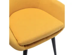 CANCUN - Chaise Scandinave Tissu Curry Pieds Métal Noir(x2) -Meubles Soldes Magasin chaise 9531537