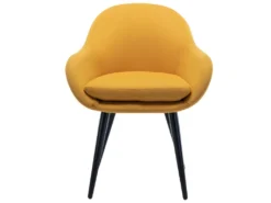 CANCUN - Chaise Scandinave Tissu Curry Pieds Métal Noir(x2) -Meubles Soldes Magasin chaise 9531539