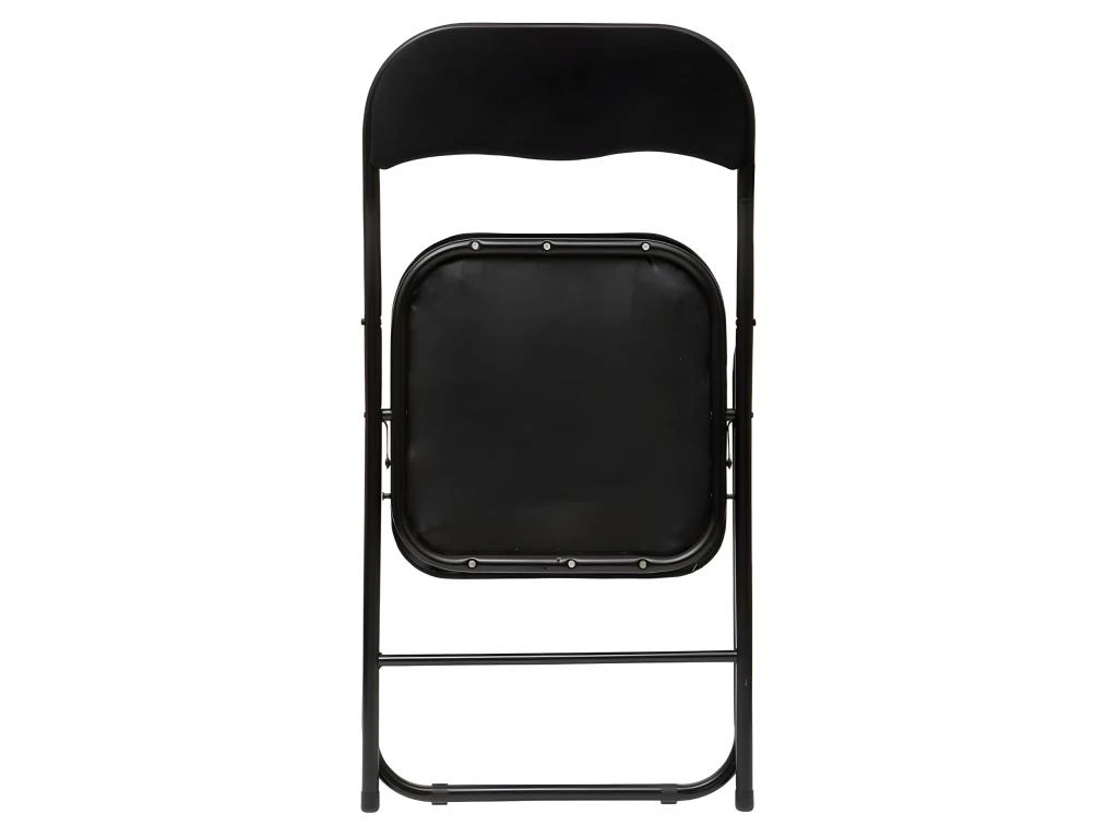 Lot De 6 Chaises Pliantes En Velours Et Métal Coloris Noir - Longueur 44 X Profondeur 48 X Hauteur 79 Cm 2 Lot De 6 Chaises Pliantes En Velours Et Métal Coloris Noir - Longueur 44 X Profondeur 48 X Hauteur 79 Cm – Image 2