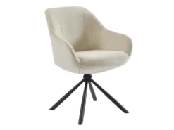 Lot De 2 Chaises Avec Accoudoirs En Tissu Et Métal - Beige - MADIALI De Pascal MORABITO -Meubles Soldes Magasin chaise 9587805