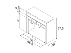 Bureau Console Extensible Coloris Blanc Artik - 87 X 98 X 36 Cm -Meubles Soldes Magasin console 10027489