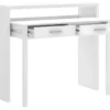 Console Extensible Bureau coloris blanc Brillant - Longueur 99 X Profondeur 36 X Hauteur 88 Cm