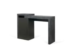 Bureau DETROIT - Béton Et Noir Laqué - TEMAHOME -Meubles Soldes Magasin console 12513653