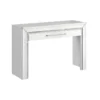 Bureau Console Design Collection DOHA Coloris Blanc Finitions Argentées