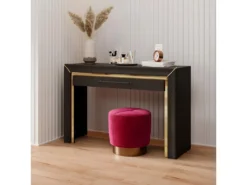 Bureau Console Design Collection DOHA Coloris Noir Mat Et Finitions Dorées -Meubles Soldes Magasin console 13232607