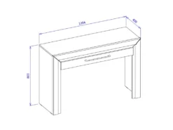 Bureau Console Design Collection DOHA Coloris Noir Mat Et Finitions Dorées -Meubles Soldes Magasin console 13232611