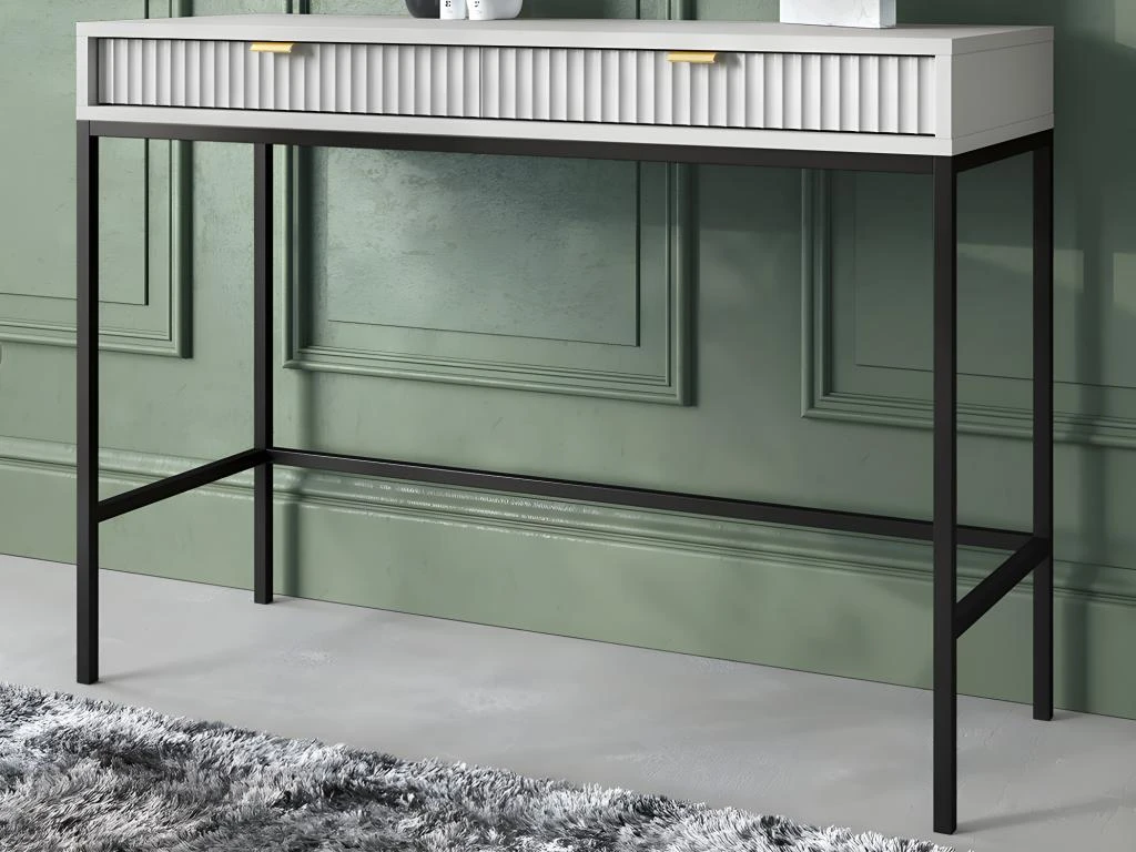 Console Avec 2 Tiroirs - Gris - LIOUBA De Pascal MORABITO 2 Console Avec 2 Tiroirs - Gris - LIOUBA De Pascal MORABITO – Image 2