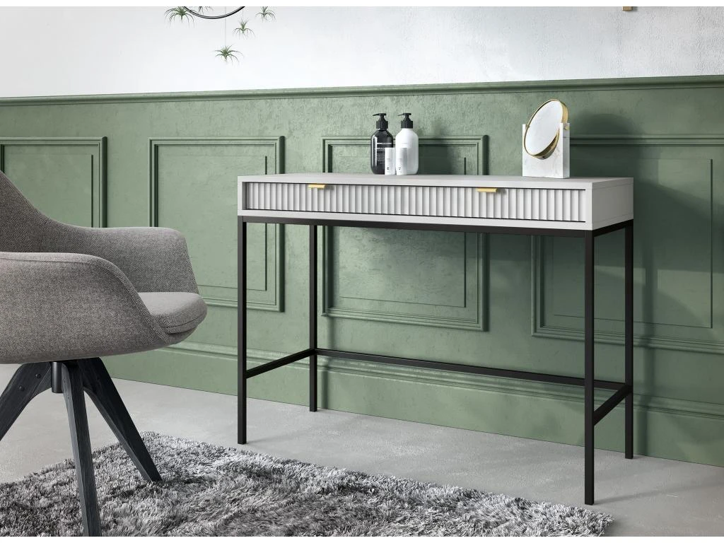 Console Avec 2 Tiroirs - Gris - LIOUBA De Pascal MORABITO 1 Console Avec 2 Tiroirs - Gris - LIOUBA De Pascal MORABITO