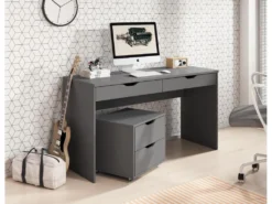 Bureau MATI (set De 2) 139x51x76 Gris -Meubles Soldes Magasin console 14600685