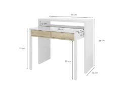 Bureau Console Extensible 2 Tiroirs L100 Cm -Meubles Soldes Magasin console 14655919