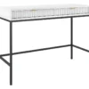 Bureau Console 2 Tiroirs Rava Blanc
