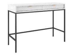 Bureau Console 2 Tiroirs Rava Blanc