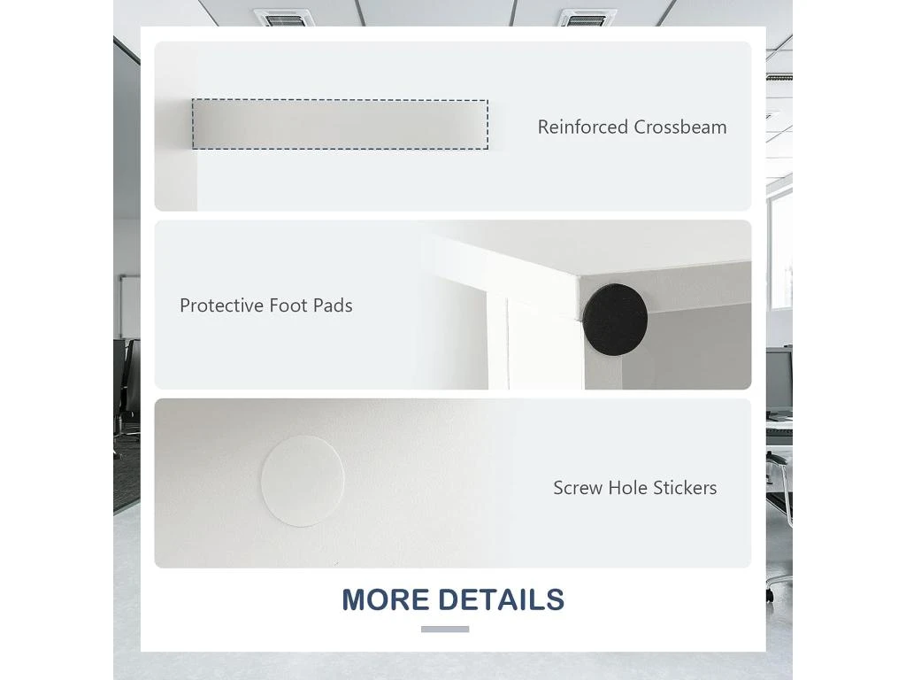 Bureau Droit Avec 4 Tiroirs MDF Finition Mélaminé - L110 X P60 X H76 Cm- Brillance Blanche 5 Bureau Droit Avec 4 Tiroirs MDF Finition Mélaminé - L110 X P60 X H76 Cm- Brillance Blanche – Image 5