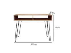 Bureau/Bureau à Domicile - 100x40 Cm - Pieds En épingle à Cheveux - Avec évidement - ORIANIS -Meubles Soldes Magasin console 19583787
