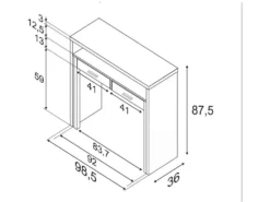Bureau Console Extensible 2 Tiroirs Consola - L100 Cm -Meubles Soldes Magasin console 21044101