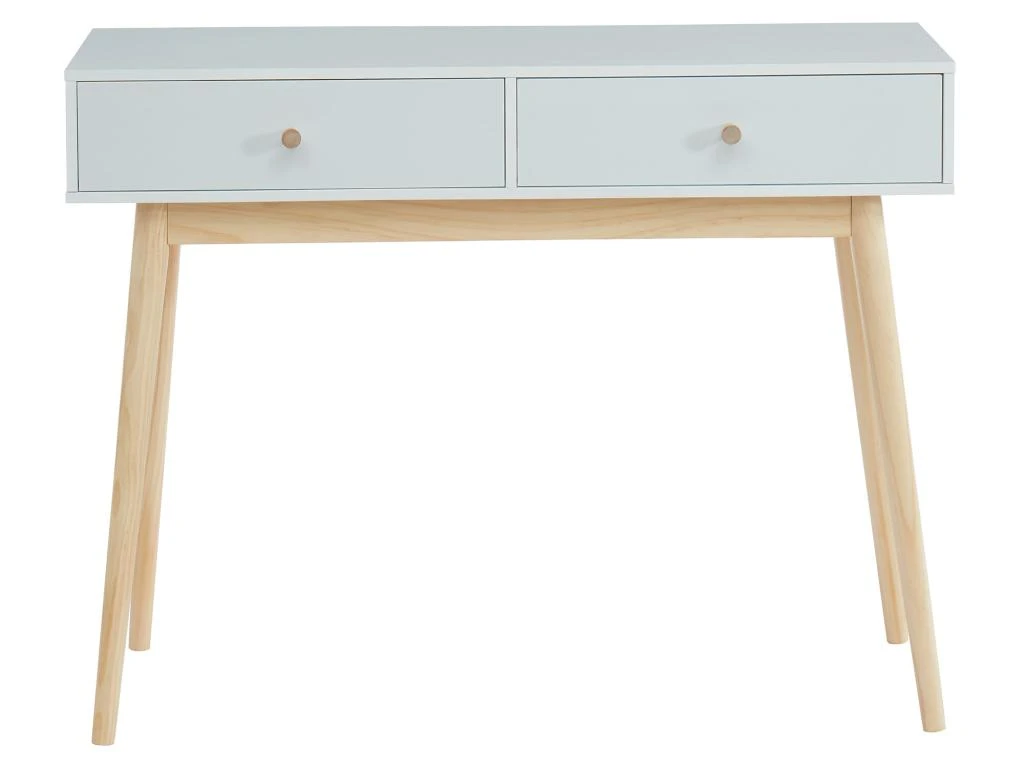 Console PETRA Laqué Blanc Mat 2 Tiroirs 100cm 1 Console PETRA Laqué Blanc Mat 2 Tiroirs 100cm