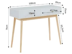 Console PETRA Laqué Blanc Mat 2 Tiroirs 100cm 7 Console PETRA Laqué Blanc Mat 2 Tiroirs 100cm -Meubles Soldes Magasin console 21295841