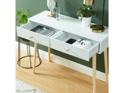 Console PETRA Laqué Blanc Mat 2 Tiroirs 100cm 8 Console PETRA Laqué Blanc Mat 2 Tiroirs 100cm -Meubles Soldes Magasin console 21295843