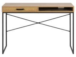 Sea Bureau Avec 1 Tablette De Rangement Et 1 Tiroir, Chêne Sauvage. -Meubles Soldes Magasin console 22048221