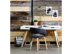 Estelle Bureau Avec 3 Tiroirs, Blanc. -Meubles Soldes Magasin console 22048379