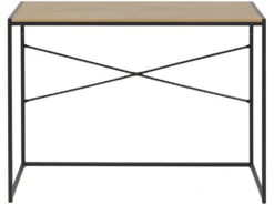 Bureau Sea B, Placage Chêne Sauvage, Noir. -Meubles Soldes Magasin console 22048401