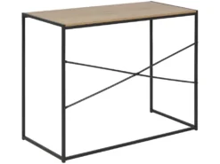 Bureau Sea B, Placage Chêne Sauvage, Noir. -Meubles Soldes Magasin console 22048403