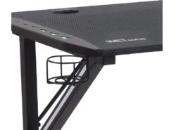 Nimaj Table De Gamer Avec LED, Porte-casque, Porte-gobel, Noir. -Meubles Soldes Magasin console 22048465