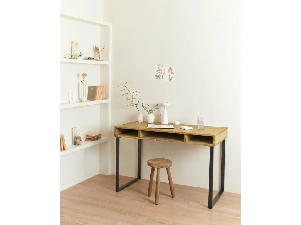 Bureau En Bois De Couleur Naturel 2 Bureau En Bois De Couleur Naturel – Image 2