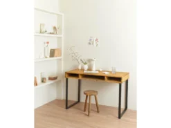 Bureau En Bois De Couleur Marron Clair -Meubles Soldes Magasin console 22184395