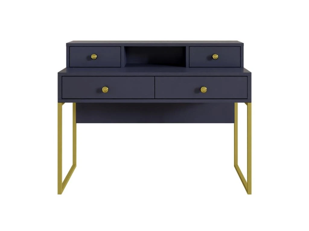 Bureau Console Avec 4 Tiroirs Collection DOUGLAS Coloris Bleu Et Doré 3 Bureau Console Avec 4 Tiroirs Collection DOUGLAS Coloris Bleu Et Doré – Image 3