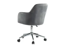 Chaise De Bureau - Velours - Gris - Hauteur Réglable - ELEANA 9 Chaise De Bureau - Velours - Gris - Hauteur Réglable - ELEANA -Meubles Soldes Magasin fauteuil de bureau 345323
