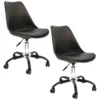 2 Chaise De Bureau à Roulettes, Noires