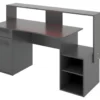 Bureau Gaming Table De Jeu Coloris graphite Avec LED - Longueur 153,5 x Profondeur 62-68.5 x Hauteur 84.2-97 cm