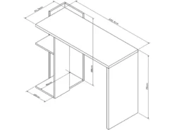 Bureau 1 Caisson 2 Niches Blanc -Meubles Soldes Magasin meuble bureau 10044905