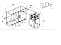 Bureau D'angle NORWY - 2 Portes & 2 Tiroirs - Blanc Et Chêne 9 Bureau D'angle NORWY - 2 Portes & 2 Tiroirs - Blanc Et Chêne -Meubles Soldes Magasin meuble bureau 10557951