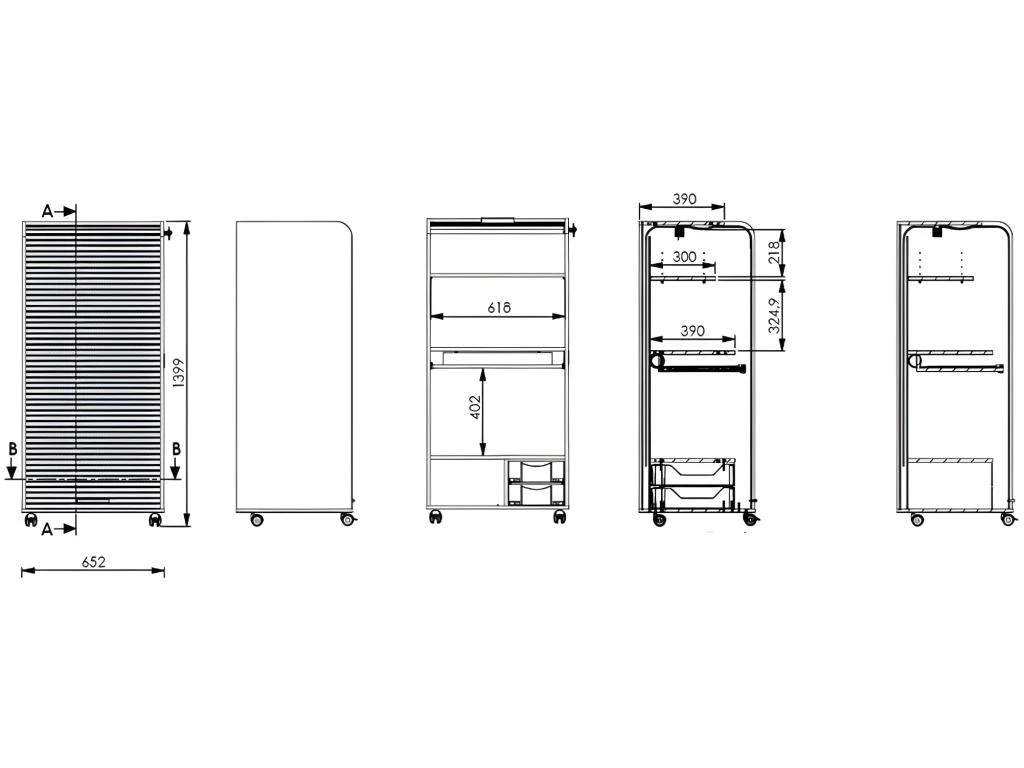 Armoire Informatique Blanche à Roulettes 2 Tiroirs - Coloris: Bambous 912 4 Armoire Informatique Blanche à Roulettes 2 Tiroirs - Coloris: Bambous 912 – Image 4