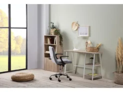 Bureau Lisboa Blanc, Table Pour PC, Style Industriel, 105 Cm Longueur -Meubles Soldes Magasin meuble bureau 10750875