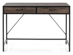 Bureau Tulum Noir,Table Pour PC, 2 Tiroirs, Style Industriel, 110 Cm Longueur -Meubles Soldes Magasin meuble bureau 10762113