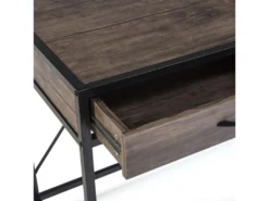 Bureau Tulum Noir,Table Pour PC, 2 Tiroirs, Style Industriel, 110 Cm Longueur -Meubles Soldes Magasin meuble bureau 10762115
